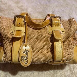 Bally Made in Switzerland Raffia & Leather Satchel | Vintage Luxury Summer Bag